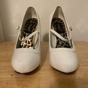 White vintage style heels